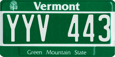 VT license plate YYV443