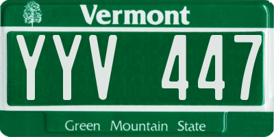 VT license plate YYV447