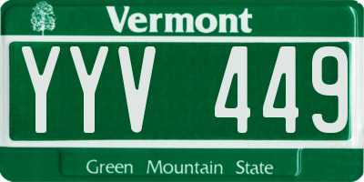 VT license plate YYV449