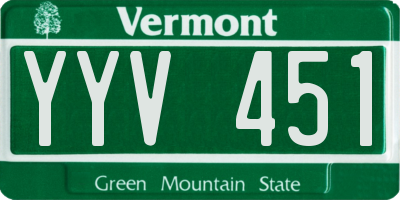VT license plate YYV451