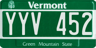 VT license plate YYV452