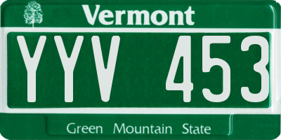 VT license plate YYV453