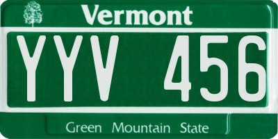 VT license plate YYV456