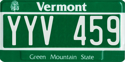 VT license plate YYV459