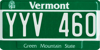 VT license plate YYV460