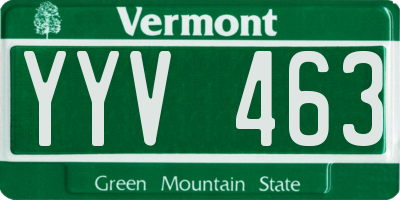 VT license plate YYV463