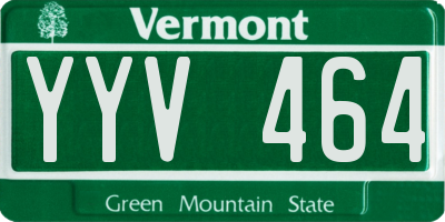 VT license plate YYV464