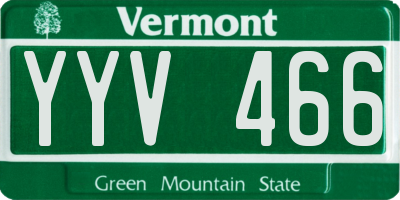 VT license plate YYV466