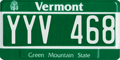 VT license plate YYV468