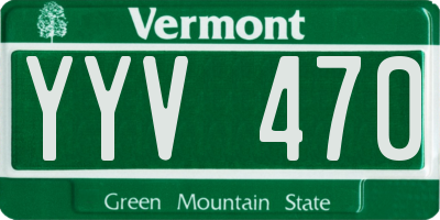 VT license plate YYV470