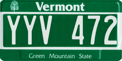 VT license plate YYV472