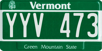 VT license plate YYV473