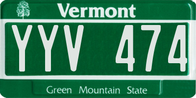 VT license plate YYV474