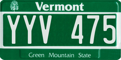 VT license plate YYV475