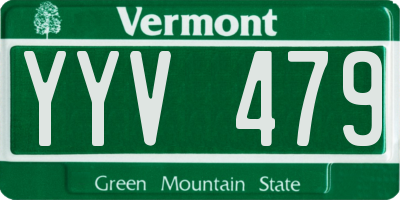 VT license plate YYV479