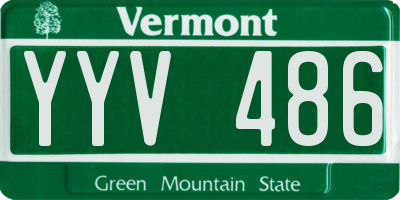 VT license plate YYV486