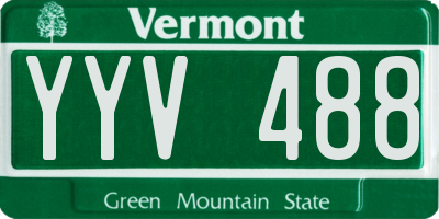 VT license plate YYV488