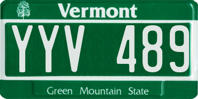 VT license plate YYV489