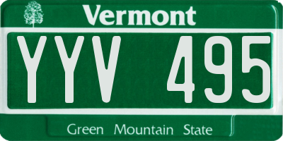 VT license plate YYV495