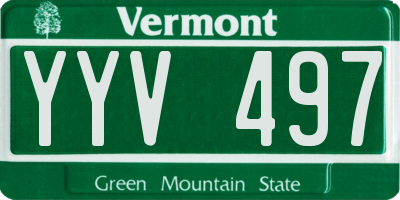VT license plate YYV497