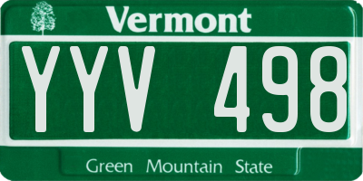 VT license plate YYV498
