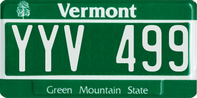 VT license plate YYV499