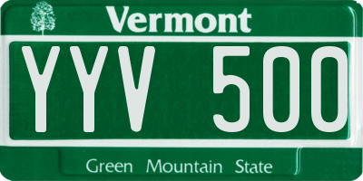 VT license plate YYV500