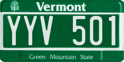 VT license plate YYV501