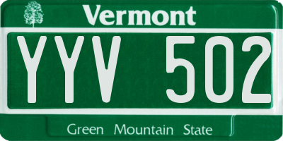 VT license plate YYV502