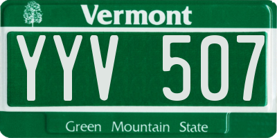 VT license plate YYV507