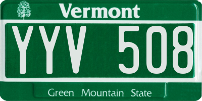 VT license plate YYV508