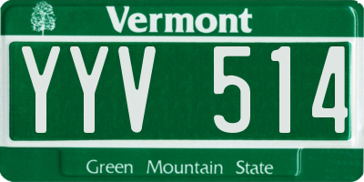 VT license plate YYV514