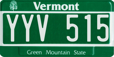 VT license plate YYV515