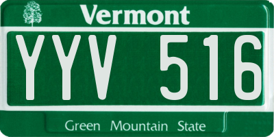 VT license plate YYV516