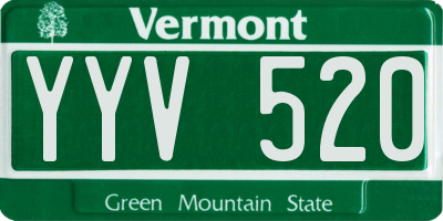 VT license plate YYV520