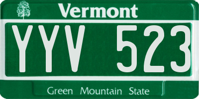 VT license plate YYV523