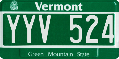 VT license plate YYV524