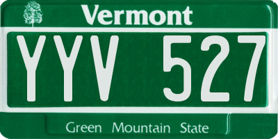 VT license plate YYV527
