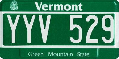 VT license plate YYV529