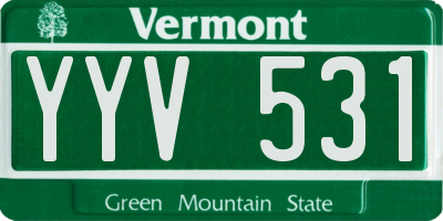 VT license plate YYV531