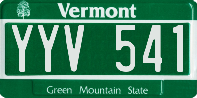 VT license plate YYV541