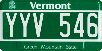 VT license plate YYV546
