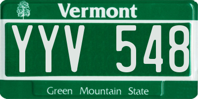 VT license plate YYV548