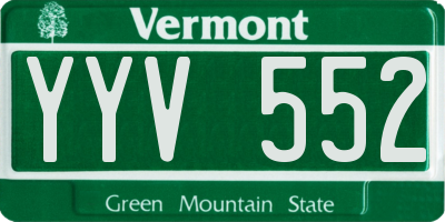 VT license plate YYV552
