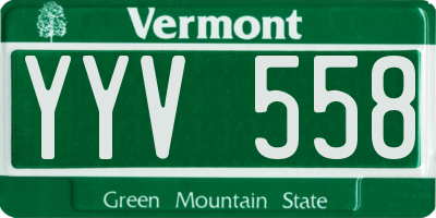VT license plate YYV558