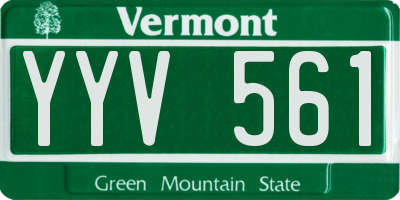VT license plate YYV561
