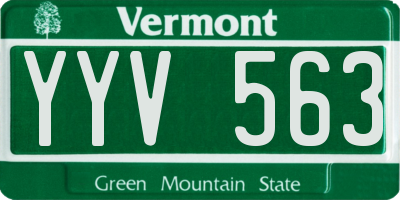 VT license plate YYV563