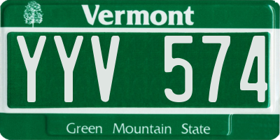 VT license plate YYV574