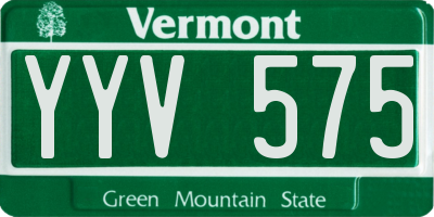 VT license plate YYV575