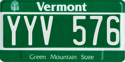 VT license plate YYV576